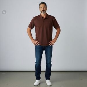 Ariat Polo Mens Maroon Rebar Short Sleeve Shirt Pocket Collared Stretch Size XLT